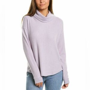 Splendid Lavender Women's Waffle Knit Cowl Neck Sweater